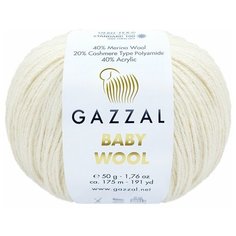 Gazzal Пряжа Gazzal Baby Wool (40% Мериносовая шерсть, 20% Кашемир ПА, 40% Акрил) 50 г 175 м, 839 бежевый