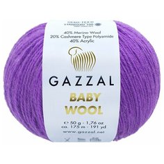 Gazzal Пряжа Gazzal Baby Wool (40% Мериносовая шерсть, 20% Кашемир ПА, 40% Акрил) 50 г 175 м, 815 орхидея