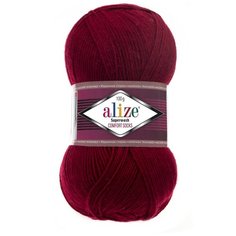Alize Пряжа Alize Superwash Comfort Socks (75% шерсть, 25% полиамид) 100 г 420 м, 57 бордовый