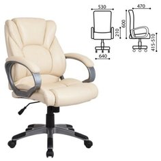 Кресло офисное BRABIX "Eldorado EX-504", экокожа, бежевое, 531167