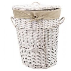 Корзина для белья WasserKRAFT Aller 36x36x48 WB-106- M с крышкой Белая