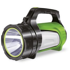 Фонарь SmartBuy SBF-502- K аккумуляторный, прожекторный, 5 Вт + 3 Вт, боковой светильник, чёрно- зелёный