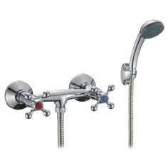 Смеситель для душа, двуручный "Juguni. Aquarius", металлический шланг, хромированная лейка (арт. JGN0624)