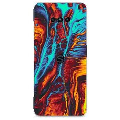 Силиконовый чехол "Желто- голубой флюид" на Xiaomi Black Shark 4 / Сяоми Блэк Шарк 4 Case Place