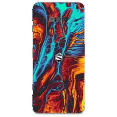 Силиконовый чехол "Желто- голубой флюид" на Xiaomi Black Shark 4S / Сяоми Блэк Шарк 4S Case Place
