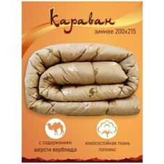 Одеяло "Караван" Евро, 200х215, Зимнее, с наполнителем Верблюжья шерсть Фабрика снов