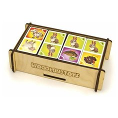 Игры настольные «Домино- домашние животные», деревянная коробка Woodland