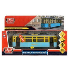 Машинка Технопарк Трамвай Ретро свет и звук синий 17 см Shantou City Daxiang Plastic Toys
