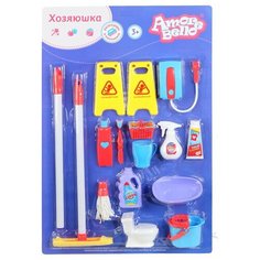Игровой набор для уборки "Хозяюшка" ТМ "Amore Bello" , для ролевых игр, детская игрушка для уборки, обучающая игрушка, юной хозяйке, юному хозяину, подарки для детей, для девочек, для мальчиков, на блистере, цвет голубой, в/к 57,5х38,5х6 см