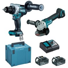Набор Makita DLX2430TJ - УШМ DGA504Z + дрель DDF486Z + 2 Акб BL1850B + Зу DC18RC
