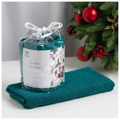 Этель Полотенце подарочное Этель "Волшебного года" цв. изумрудный, 50х90см, 100% хл, 340 г/м2