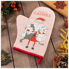 Этель Варежка- прихватка "Catmas" 20х28см, саржа, 100% х/л, ватин 250г/м2