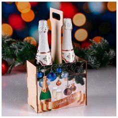 Дарим Красиво Ящик под шампанское "С Новым Годом!" шампанское, новогодние шары