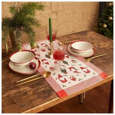 Этель Дорожка на стол Этель Santa Claus 30х70 +/- 5 см, 100% хл, саржа 190 гр/м2