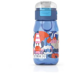 Бутылочка детская с крышкой 475 мл синяя Zoku