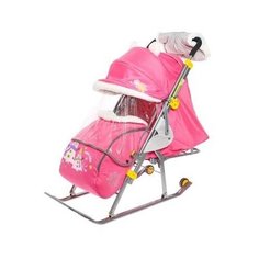 Санки коляска «Ника детям 6», цвет розовый Nika Kids Россия