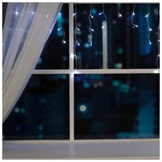 Luazon Lighting Гирлянда "Бахрома" 3 х 0.5 м , IP20, прозрачная нить, 80 LED, свечение белое, 8 режимов, 220 В