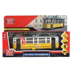 Машинка Технопарк Трамвай Ретро свет и звук желтый 17 см Shantou City Daxiang Plastic Toys