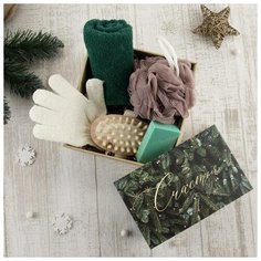 Этель Подарочный набор "Счастья" полотенце 30х60 см и банные акс4 предм)