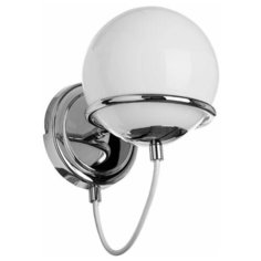 Настенный светильник Arte Lamp Bergamo A2990AP-1CC, E14, 40 Вт, кол-во ламп: 1 шт., цвет арматуры: хромовый, цвет плафона: белый