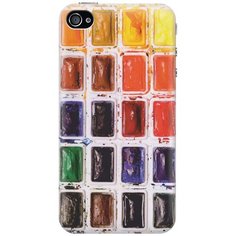 Cиликоновый чехол на Apple iPhone 4 / 4S / Эпл Айфон 4 / 4С с принтом "Палитра красок" Gosso