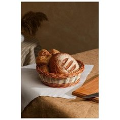 Хлебница плетёная, круглая, D=27см, H=9см Доброе дерево