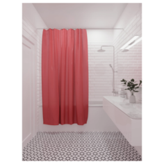 Штора для ванны Аквалиния PE1148C 180x200 см, PEVA, цвет красный