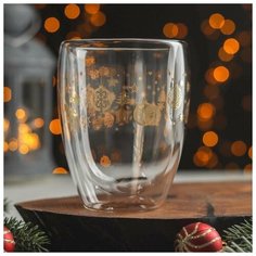 Magistro Стакан с двойными стенками «Поль. Новогодние шары», 350 мл