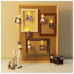 Зимнее волшебство Гирлянда с прищепками «Звезда счастья», 1,5 м