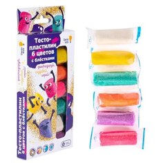 Набор для лепки 6 цветов с блёстками Genio Kids