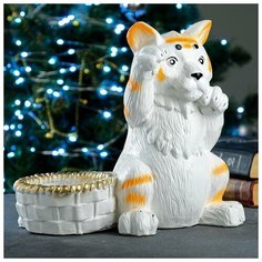 Хорошие сувениры Подставка для бутылки "Тигр" бело- рыжий, 26х15х24см