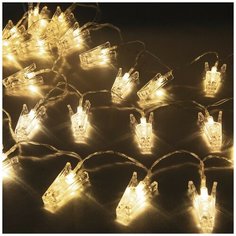 Гирлянда светодиодная «Прищепки» 30 LED, 5 м, теплый белый цвет свечения NEON- NIGHT