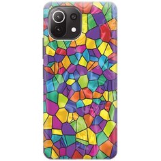 Ультратонкий силиконовый чехол-накладка для Xiaomi Mi 11 Lite 4G с принтом "Яркая мозаика" Gosso