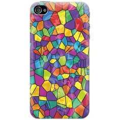Cиликоновый чехол на Apple iPhone 4 / 4S / Эпл Айфон 4 / 4С с принтом "Яркая мозаика" Gosso