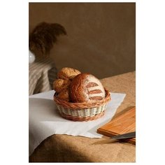 Хлебница плетёная, круглая, D=24см, H=9см Доброе дерево