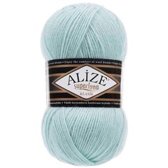 Пряжа Alize Superlana Klasik, 25 % шерсть, 75 % акрил, 100 г, 280 м, 514 зимнее небо