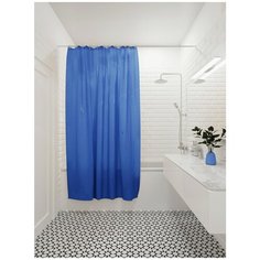 Штора для ванны Аквалиния PE7210J 180x200 см, PEVA, цвет синий