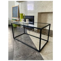 Журнальный стол, Приставной столик со стеклом, 94.1х48.8х48.8 см НАЙДИ