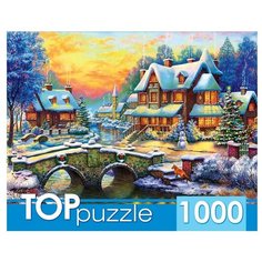 Пазл TOP Puzzle 1000 деталей: Зимняя деревня Рыжий кот