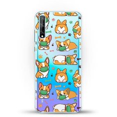 Силиконовый чехол Корги в масках на Huawei Y8p Andy & Paul