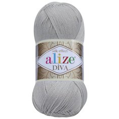 Пряжа ALIZE Diva 100гр. 350м. (100% микрофибра) ТУ (355 светло-серый) 5 шт
