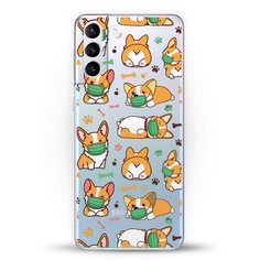 Силиконовый чехол Корги в масках на Samsung Galaxy S21+ Andy & Paul