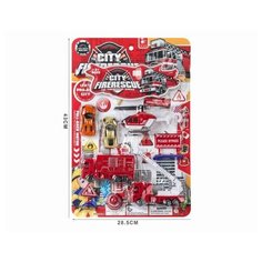 Набор спецтехники Shantou "Пожарный", на блистере, 43х28,5х5 см