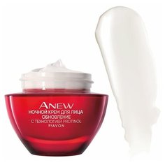 Ночной омолаживающий крем для лица с коллагеном против морщинa Avon "Обновление", 50 мл Anew / Восстанавливающий увлажняющий крем против морщин антивозрастной Эйвон