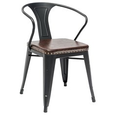 Стул с подлокотниками TOLIX ARMS SOFT, чёрный матовый Stool Group