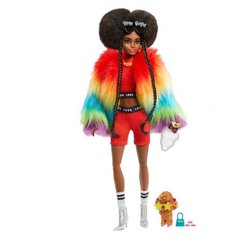 Кукла Barbie Экстра в радужном пальто, 29 см, GVR04