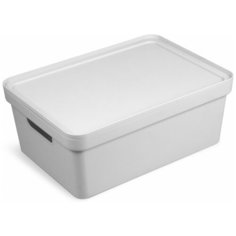 Коробка для хранения "Фортуна" 380х280х150 с крышкой светло- серая Martika