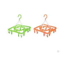 Сушилка для белья подвесная с прищепками квадратная 16шт пластик 3 цвета 453-128 VETTA