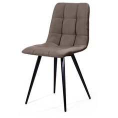 Стул CHILLI-Q ( 1 шт. ) цвет - латте, черный металлокаркас, велюр, мягкий, со спинкой, для кухни, для гостиной / #25 / (М Сити) M-City