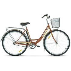 Городской велосипед STELS Navigator 345 28 Z010 с корзиной (2018) коричневый 20" (требует финальной сборки)